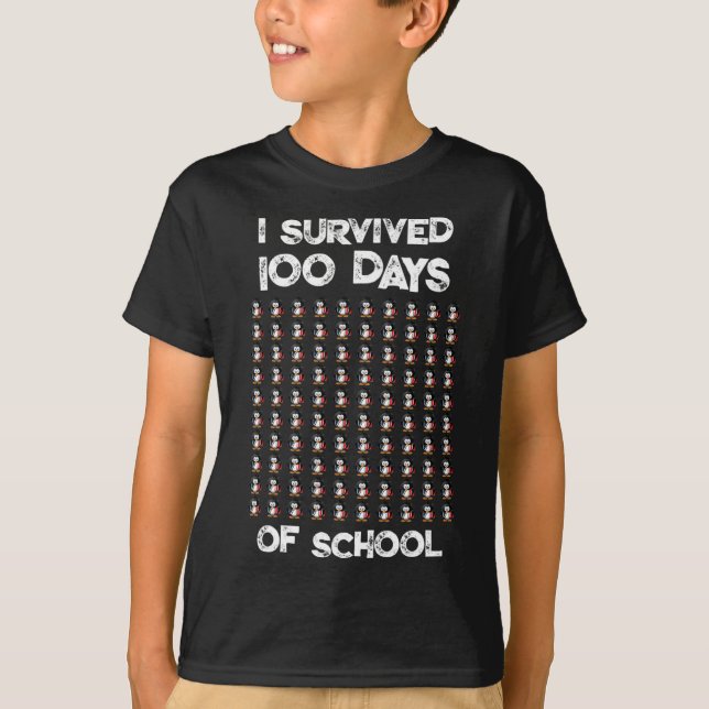 100 dagar med 100 Penguins utformning T Shirt (Framsida)