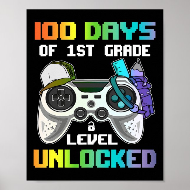 100 dagar med 1:a upplåsta spelvideo G på Klass-ni Poster (Framsidan)