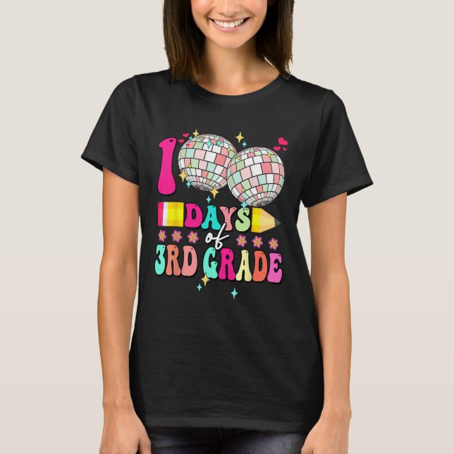 100 dagar med 3:e Klass-pennan 100 skoldag R T Shirt (Framsida)