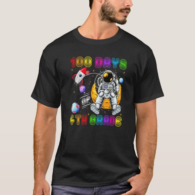 100 dagar med 4:e Klass-astronaut 100 dagar smarta T Shirt (Framsida)