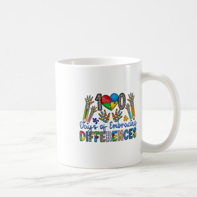 100 dagar med avvikande autism 100 kaffemugg (Höger)
