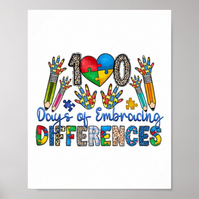 100 dagar med avvikande autism 100 poster (Framsidan)