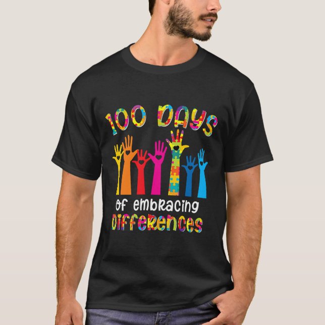 100 dagar med avvikande autism SPED Teac T Shirt (Framsida)