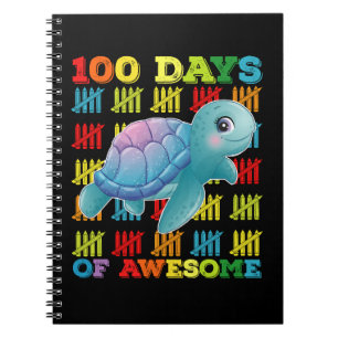 100 dagar med Awesome Turtle 100:e skoldagen Anteckningsbok