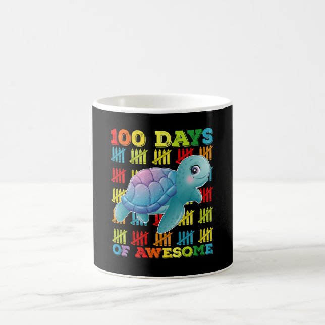 100 dagar med Awesome Turtle 100:e skoldagen Kaffemugg (Center)