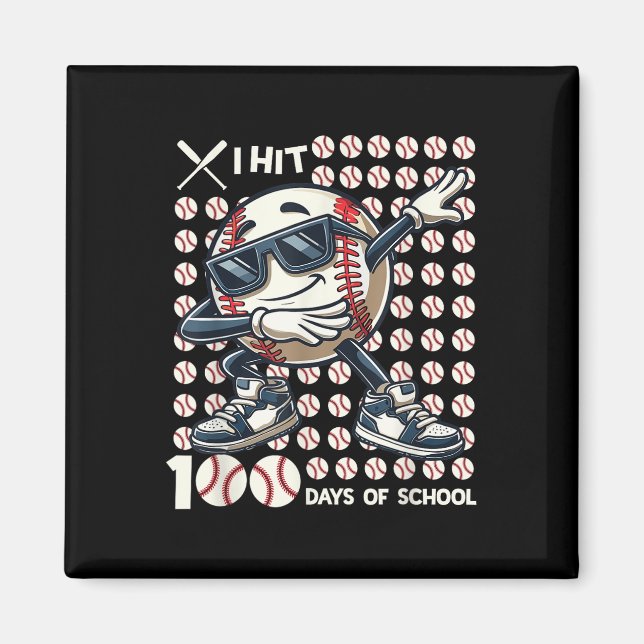 100 dagar med basket Fladdermus 100 dagar Magnet (Framsidan)