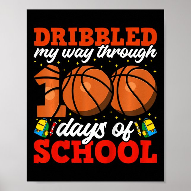 100 dagar med basket för skolböcker 100 dagar med  poster (Framsidan)