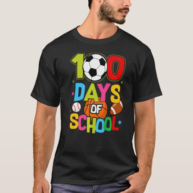 100 dagar med basket fotboll i skolan t shirt (Framsida)