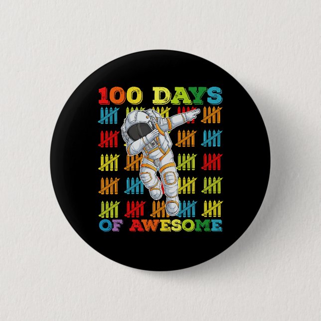100 dagar med fantastisk astronaut 100:e skoldagen knapp (Framsida)