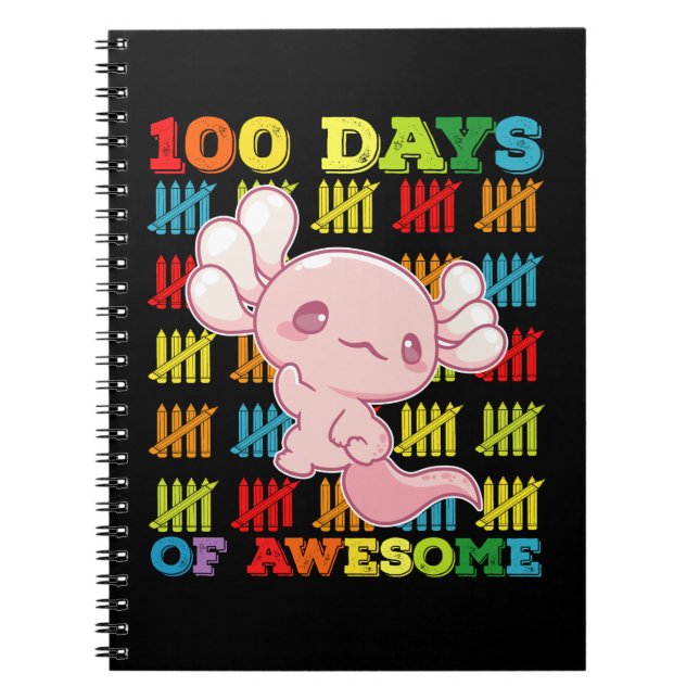 100 dagar med Fantastisk Axolotl 100 skoldag Anteckningsbok (Framsidan)
