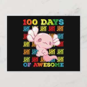 100 dagar med Fantastisk Axolotl 100 skoldag Vykort