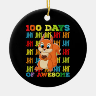100 dagar med fantastisk ekorre 100:e skoldagen julgransprydnad keramik