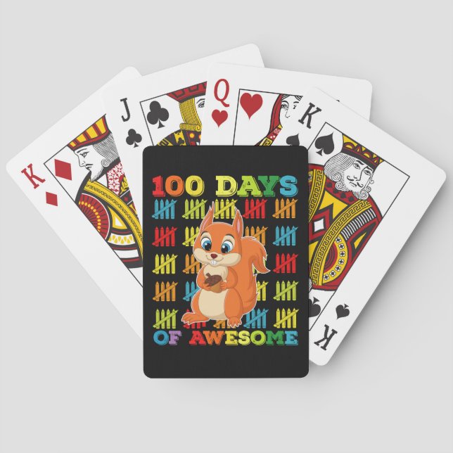 100 dagar med Fantastisk ekorre 100 skoldag Casinokort (Baksidan)