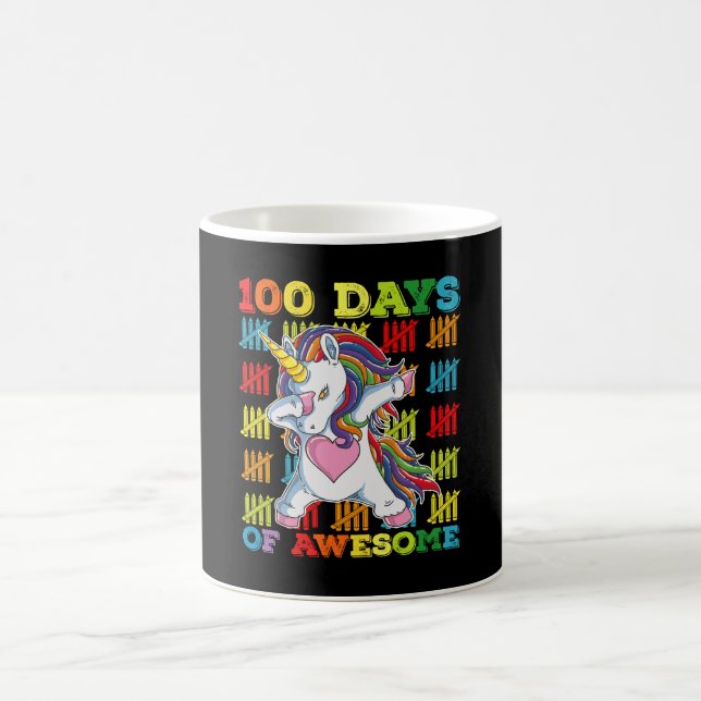 100 dagar med fantastisk enhörning 100:e skoldagen kaffemugg (Center)