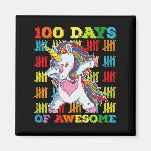 100 dagar med fantastisk enhörning 100:e skoldagen magnet