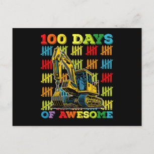 100 dagar med Fantastisk-grävmaskin 100-dagarsdag Vykort