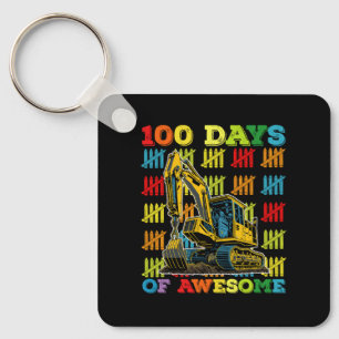 100 dagar med fantastisk grävmaskin 100:e skoldage nyckelring