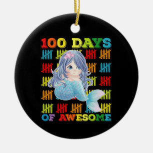 100 dagar med fantastisk havsfröken 100:e skoldage julgransprydnad keramik