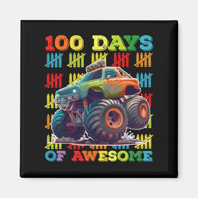 100 dagar med fantastisk monstertruck 100:e dagens magnet (Framsidan)
