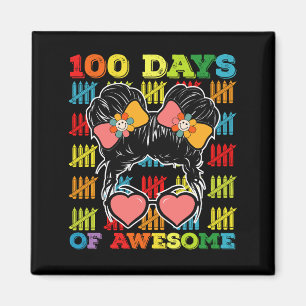 100 dagar med fantastisk rödig buns 100:e skoldage magnet