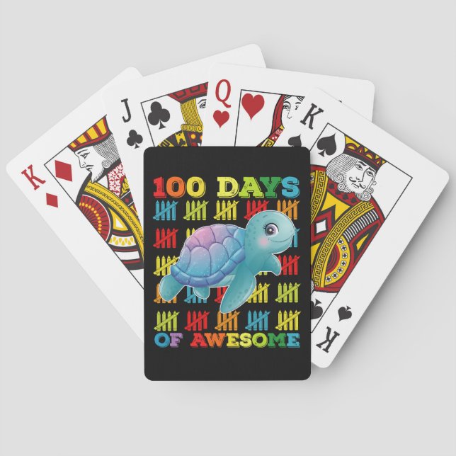 100 dagar med Fantastisk-sköldpadda 100 skoldagar Casinokort (Baksidan)
