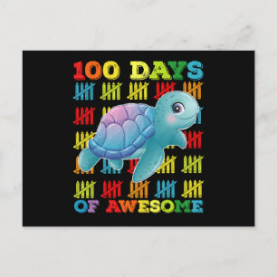 100 dagar med Fantastisk-sköldpadda 100 skoldagar Vykort