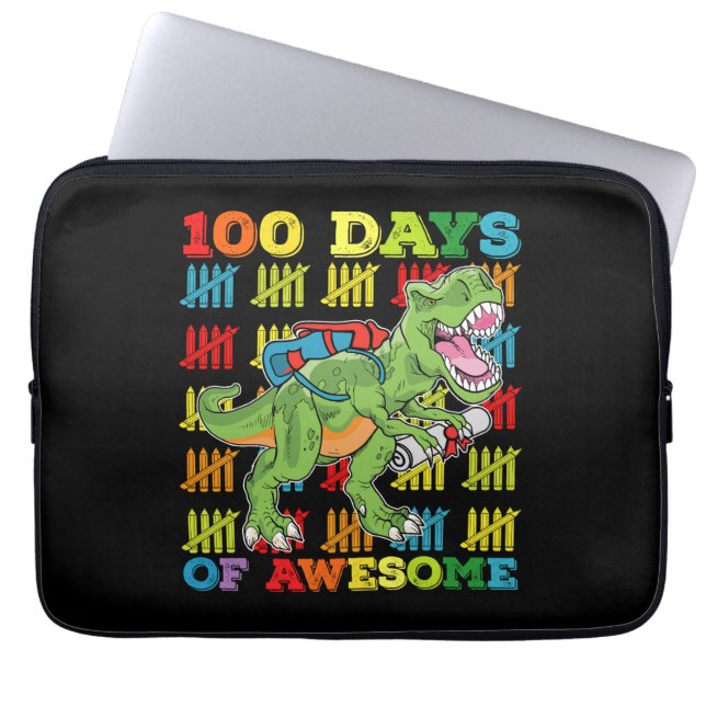 100 dagar med Fantastisk t Rex Dinosaur 100:e skol Laptop Fodral (Framsidan)