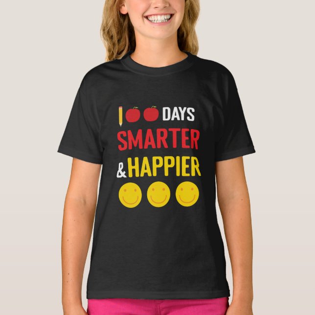 100 dagar med Firande Smarter Happier T Shirt (Framsida)
