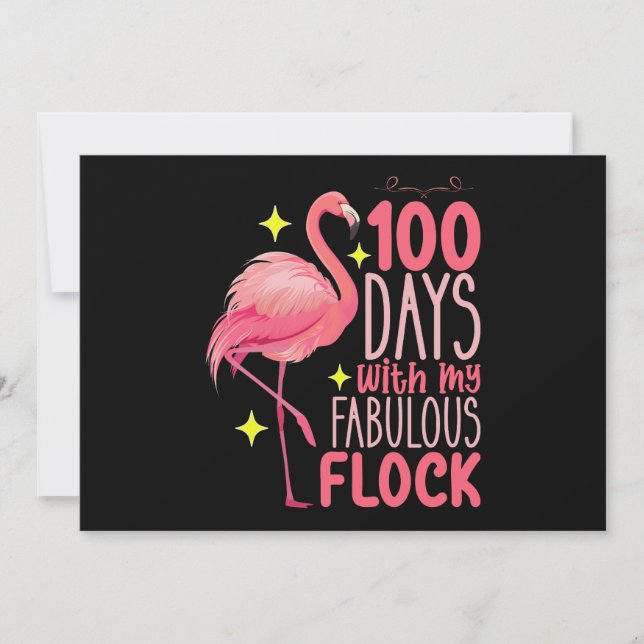 100 dagar med Flamingo Flamingo-skolan Inbjudningar (Framsida)
