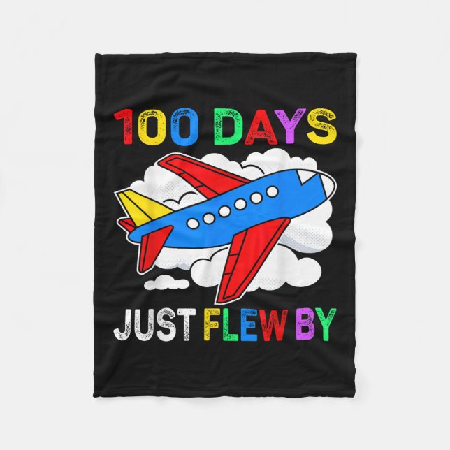 100 dagar med flygplansflygning 100 dagar fleecefilt (Framsidan)