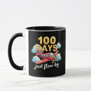 100 dagar med flygplansflygning 100 dagar i skolan mugg