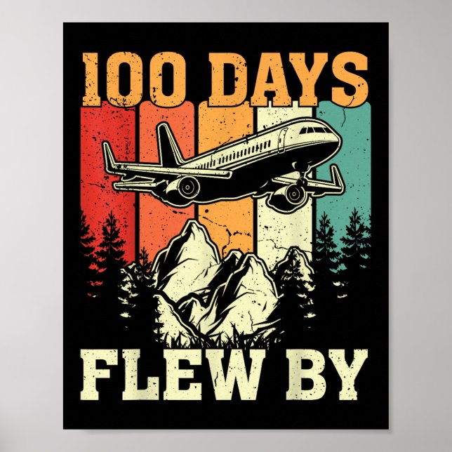 100 dagar med flygplansflygning 100 dagar poster (Framsidan)
