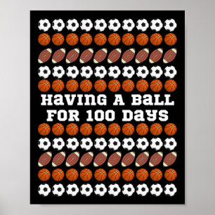 100 dagar med fotbollsskor för skolfotboll poster