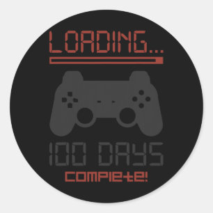 100 dagar med fullständiga spel i skolan runt klistermärke