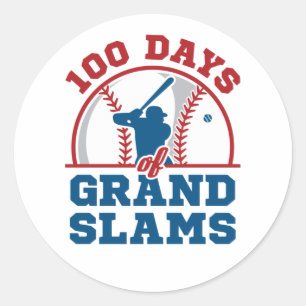 100 dagar med Grand Slams Baseball Runt Klistermärke