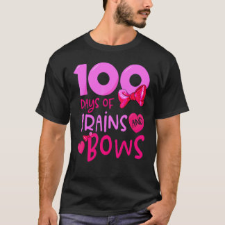 100 dagar med hjärnor och slingor skolbarn och lär t shirt