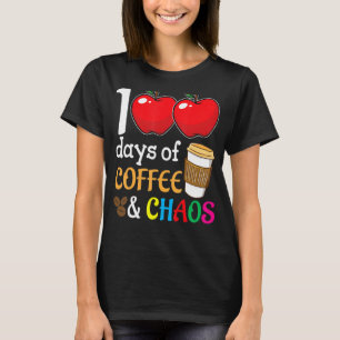 100 dagar med kaffe och kaos 100 dagars skoltråd t shirt