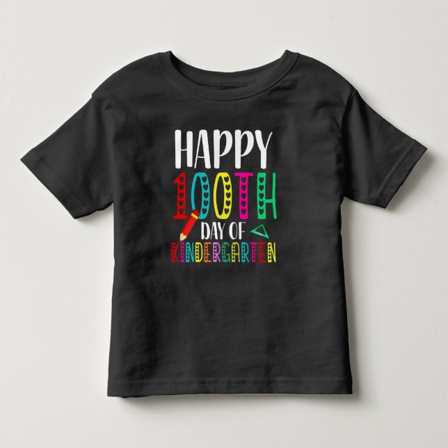 100 dagar med Kindergarten Colorful Cute Småbarn T Shirt (Framsida)