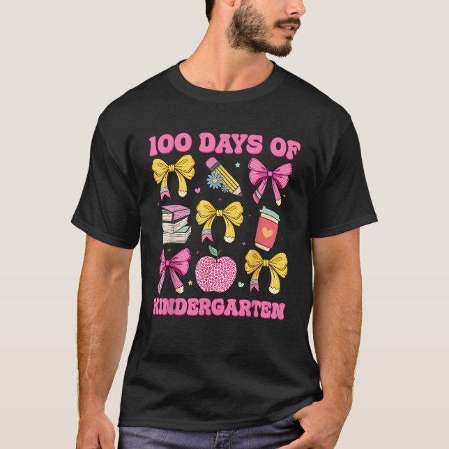 100 dagar med Kindergarten School Girls Coquette B T Shirt (Framsida)