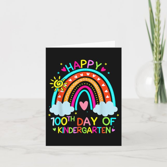 100 dagar med Kindergarten School Rainbow 100 daga Kort (Framsida)
