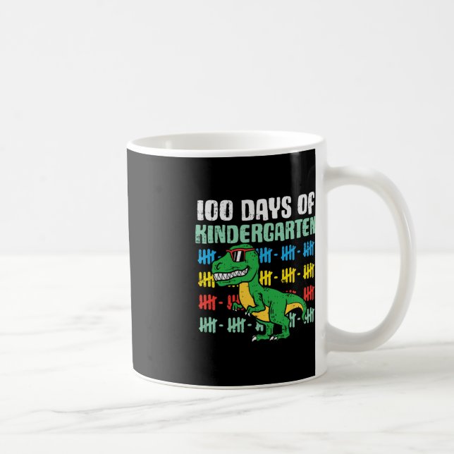 100 dagar med Kindergarten Trex Dinosaur 100 dagar Kaffemugg (Höger)