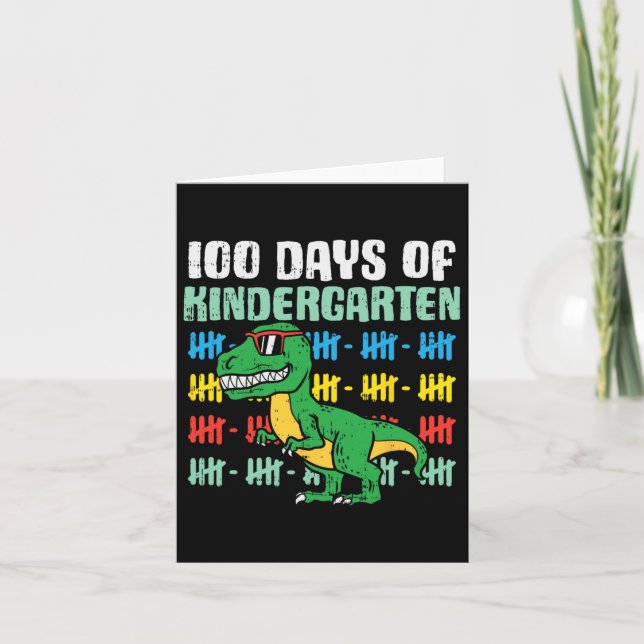 100 dagar med Kindergarten Trex Dinosaur 100 dagar Kort (Framsida)