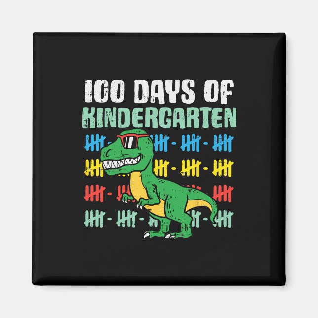 100 dagar med Kindergarten Trex Dinosaur 100 dagar Magnet (Framsidan)