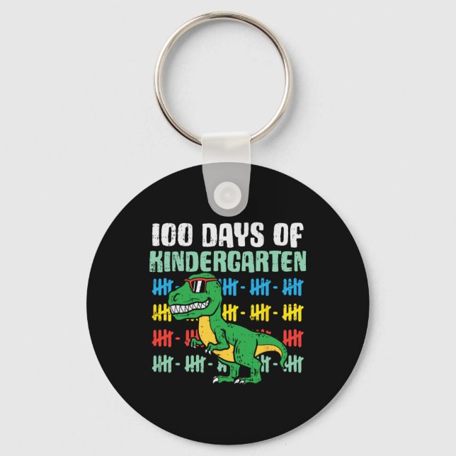 100 dagar med Kindergarten Trex Dinosaur 100 dagar Nyckelring (Framsida)