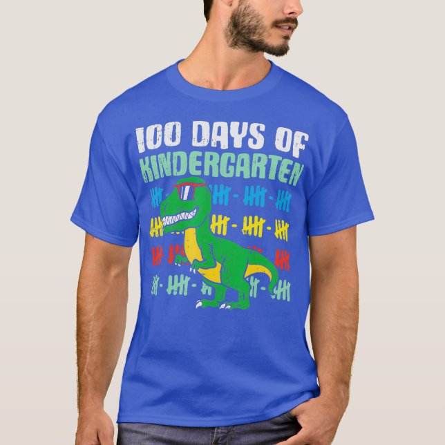 100 dagar med Kindergarten Trex Dinosaur 100 dagar T Shirt (Framsida)