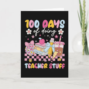 100 dagar med läraraktiviteter Söt skoldesign Kort