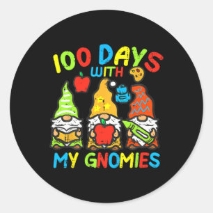 100 dagar med Lycklig-skolans retro 100 dagar med Runt Klistermärke