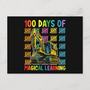 100 dagar med Magic Learning Excavator School Vykort