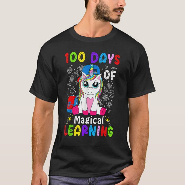 100 dagar med Magic Learning School Smarter Dabbin T Shirt (Framsida)