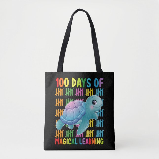 100 dagar med Magic Learning Turtle School Tygkasse (Framsida)